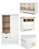 Harwell 4 Piece Cotbed with Dresser Changer, Wardrobe, and Essential Pocket Spring Mattress Set